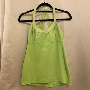 Lululemon lime green exercise tank w/ shelf bra